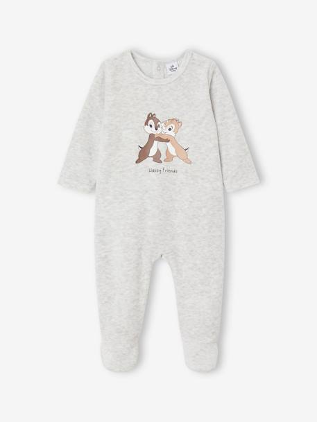 Chip'n Dale Velour Sleepsuit for Baby Boys by Disney® marl grey - vertbaudet enfant 