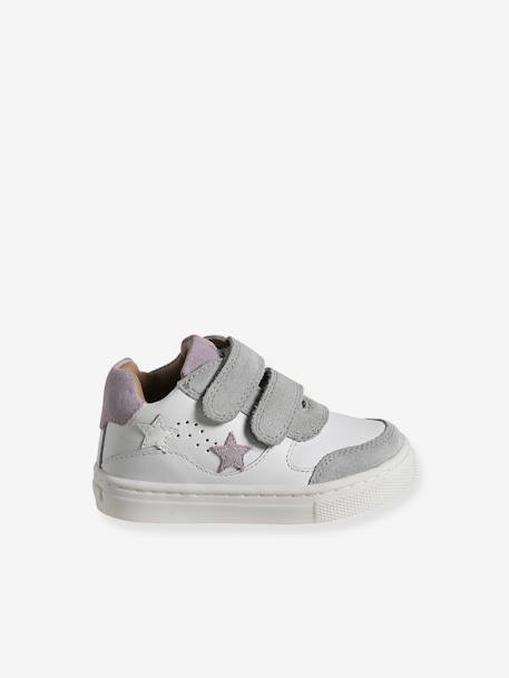 Baskets blanches scratchées cuir bébé blanc - vertbaudet enfant 