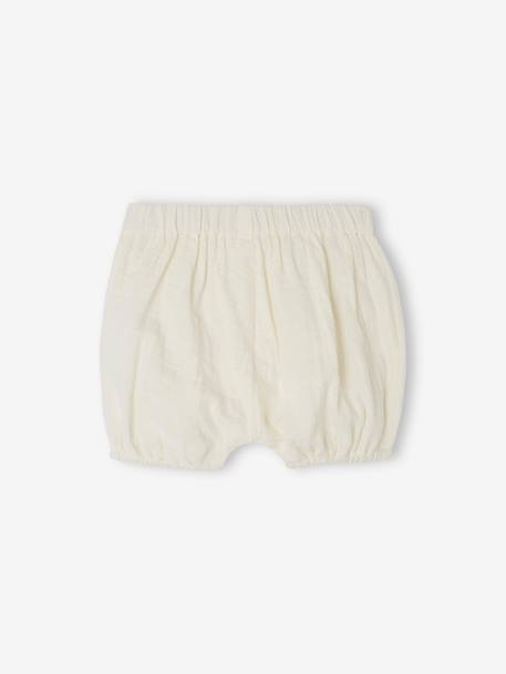Pack of 2 Cotton Gauze Shorts for Babies ecru+grey blue - vertbaudet enfant 