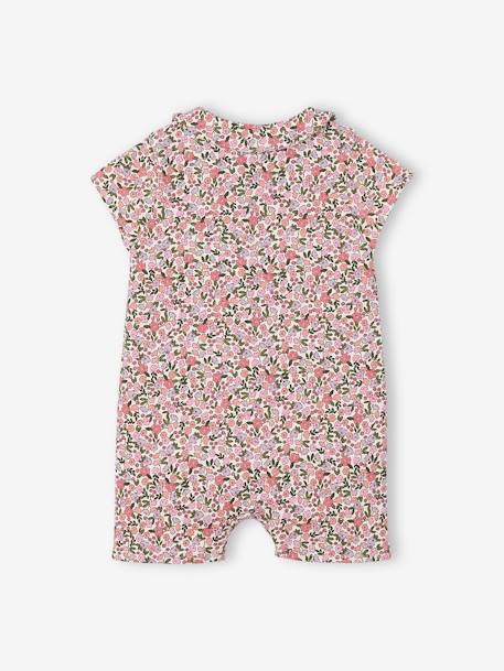 Floral Jumpsuit for Newborns ecru+printed white - vertbaudet enfant 