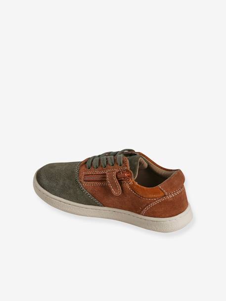 Leather Trainers with Laces for Children, Designed for Autonomy set brown - vertbaudet enfant 