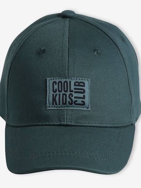 Plain Cap with Embroidery on the Front for Boys lichen+navy blue - vertbaudet enfant 