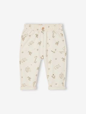 -Printed Fleece Trousers for Babies