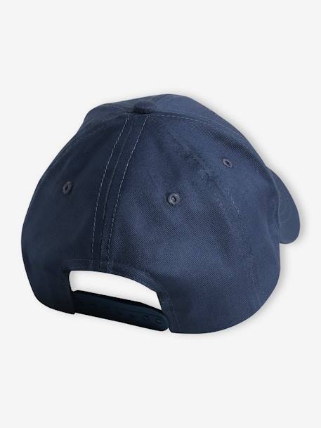 Plain Cap with Embroidery on the Front for Boys lichen+navy blue+striped beige - vertbaudet enfant 
