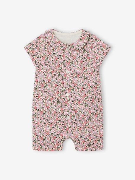 Floral Jumpsuit for Newborns ecru - vertbaudet enfant 