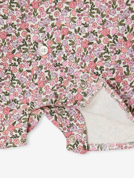 Combinaison fleurie naissance personnalisable blanc imprimé+écru - vertbaudet enfant 