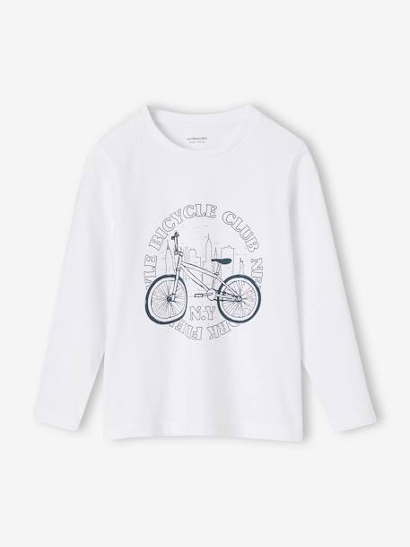 Lot de 3 T-shirts garçon manches longues blanc+bordeaux - vertbaudet enfant 