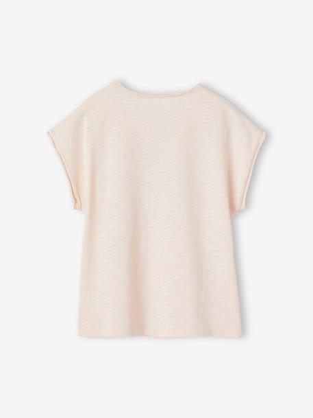 Panthers T-shirt with Velour Message, for Girls pale pink - vertbaudet enfant 