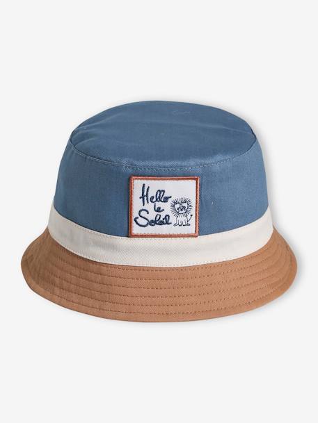 Colourblock Bucket Hat for Baby Boys blue+sage green - vertbaudet enfant 