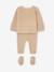 Kit naissance 3 pièces cardigan pantalon chaussons en tricot beige chiné - vertbaudet enfant 