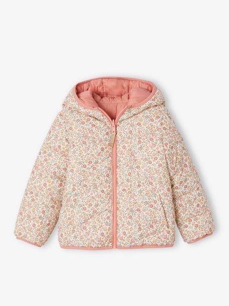 Reversible Lightweight Jacket for Girls rosy apricot - vertbaudet enfant 