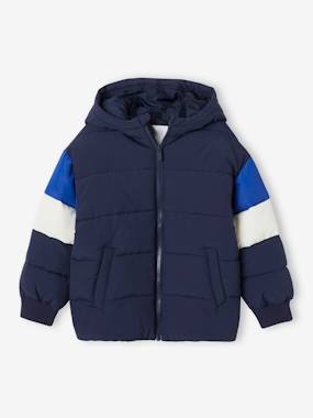 Boys-Coats & Jackets-Padded Jackets-Hooded Colourblock Jacket for Boys