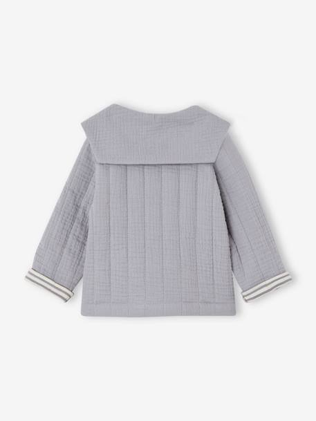 Veste en gaze de coton Bébé personnalisable bleu jean - vertbaudet enfant 