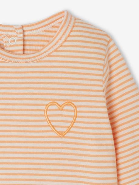 Pack of 2 'Love' Sleepsuits in Jersey Knit for Newborn Babies peach - vertbaudet enfant 