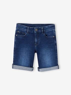 Basics Bermuda Shorts in Denim for Boys  - vertbaudet enfant