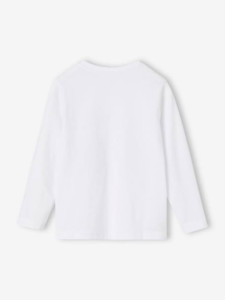 Lot de 3 T-shirts garçon manches longues blanc+bordeaux - vertbaudet enfant 