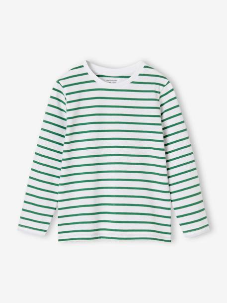Lot de 3 T-shirts garçon manches longues blanc+bordeaux - vertbaudet enfant 