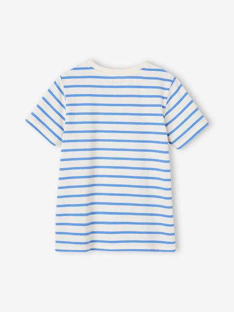 T-shirt garçon rayé manches courtes bleu azur+dark bleu indigo rayé+rayé jaune+rayé rouge+sauge rayé - vertbaudet enfant 