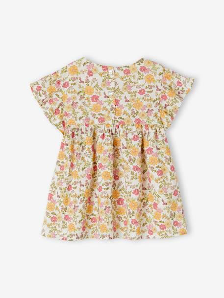 VERTBAUDET Blouse Imprimée Fille Manches Volants – Coton 100%, Style Cool-Chic