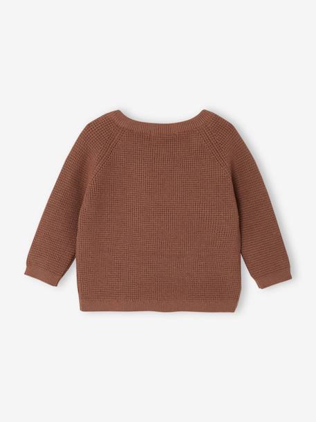 Jumper in Fancy Knit with Opening on the Front for Newborn Babies mocha - vertbaudet enfant 