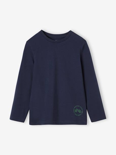 Lot de 3 T-shirts garçon manches longues blanc+bordeaux - vertbaudet enfant 