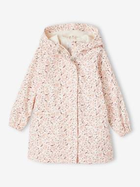 Girls-Coats & Jackets-Trenchcoats & Raincoats-Floral Raincoat with Hood, for Girls