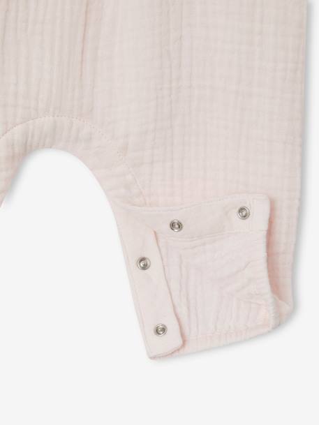 Cotton Gauze Jumpsuit for Babies pale pink+sage green - vertbaudet enfant 