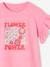 Tee-shirt 'Flower Power' fille manches à volants rose bonbon - vertbaudet enfant 