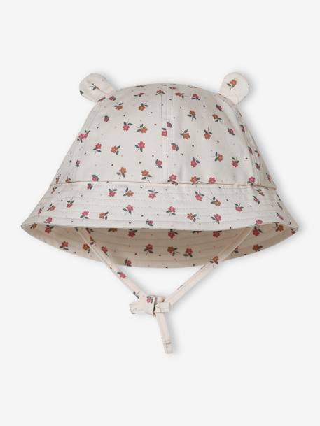 Printed Bucket Hat for Baby Girls ecru - vertbaudet enfant 