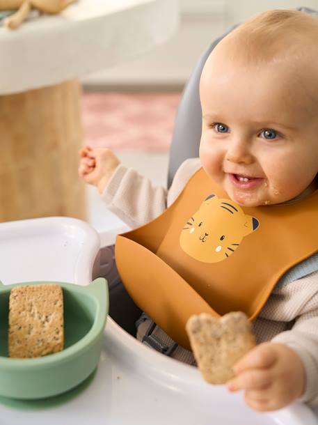 Lot 2 bavoirs en silicone marron - vertbaudet enfant 