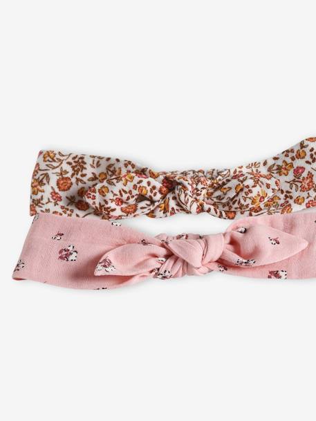 Pack of 2 Headbands with Prints for Girls nude pink+rose - vertbaudet enfant 