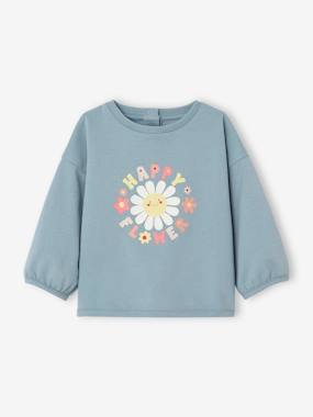 Baby-Jumpers, Cardigans & Sweaters-Sweaters-Happy Flower Sweatshirt for Babies