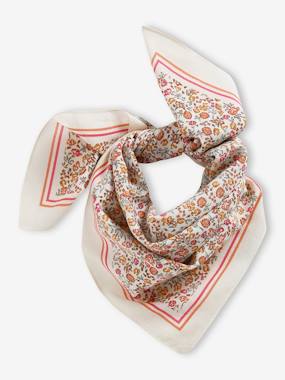 -Scarf with Flower Prints for Girls