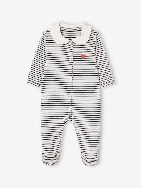 Lot de 3 dors-bien 'coeur' bébé en interlock bleu nuit - vertbaudet enfant 