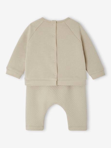 Sweatshirt & Trousers Combo for Babies clay beige+ecru+marl grey+nude pink+rosy - vertbaudet enfant 