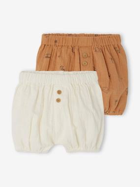 Pack of 2 Cotton Gauze Shorts for Babies  - vertbaudet enfant