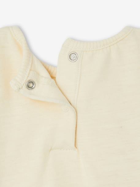Organic Cotton Bodysuit Top with Long Sleeves for Newborn Babies ecru - vertbaudet enfant 