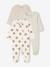 Lot de 3 pyjamas bébé en jersey ouverture zippée BASICS bleu chambray+blush+cappuccino - vertbaudet enfant 