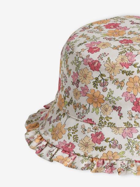 Floral Bucket Hat for Girls printed orange - vertbaudet enfant 