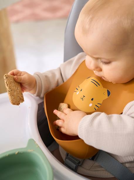 Lot 2 bavoirs en silicone marron - vertbaudet enfant 