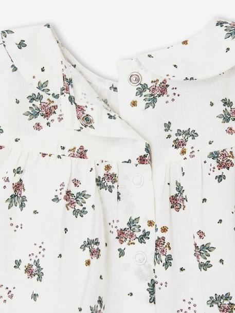 Short Sleeve Floral T-Shirt for Babies ecru - vertbaudet enfant 