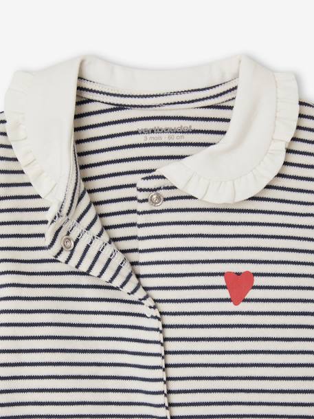 Pack of 3 'Heart' Sleepsuits in Interlock Fabric, for Babies night blue - vertbaudet enfant 