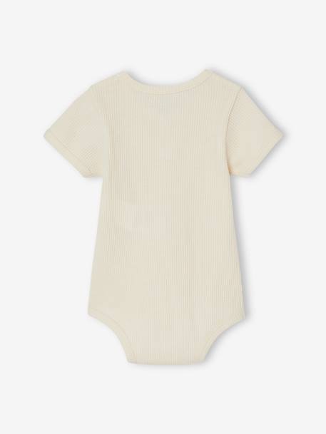 Pack of 2 Bodysuits in Honeycomb Knit, Organic Cotton, for Newborns olive - vertbaudet enfant 