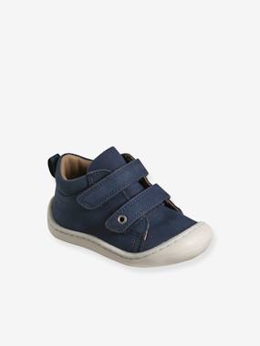 Pram Shoes in Soft Leather with Hook&Loop Strap, for Babies, Designed for Crawling  - vertbaudet enfant