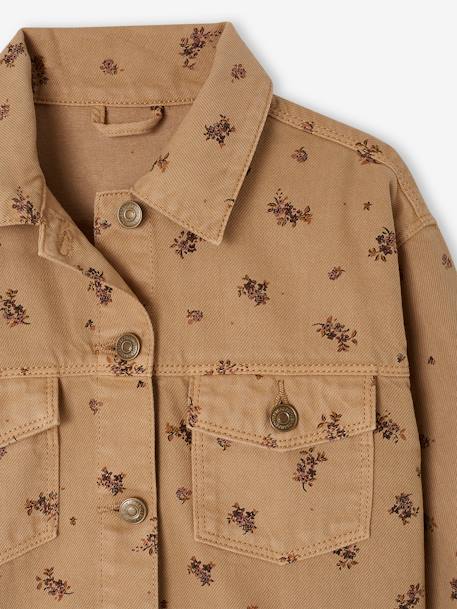 Floral Jacket for Girls printed beige - vertbaudet enfant 