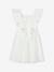 Robe cérémonie fille satin de coton à volants blanc+écru+rose pâle+vert sauge - vertbaudet enfant 