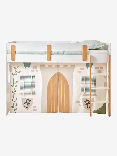 Tente de lit Chevalier pour lit mezzanine mi hauteur ligne Everest blanc imprimé - vertbaudet enfant 