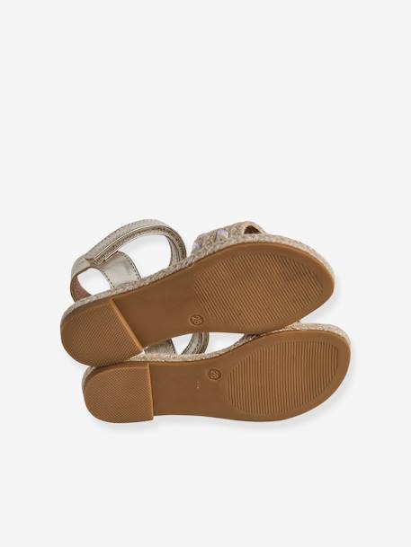 Hook-and-Loop Sandals for Children, Designed for Autonomy printed beige - vertbaudet enfant 