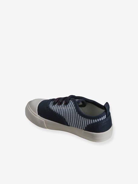 Trainers in Striped Fabric with Elasticated Laces, for Babies striped blue - vertbaudet enfant 