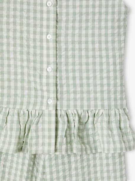 Ensemble fille blouse pantalon 7/8ème rose bonbon+vert sauge - vertbaudet enfant 